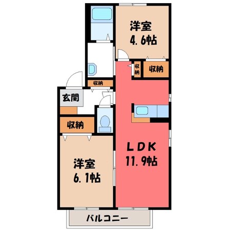 古河駅 徒歩24分 1階の物件間取画像